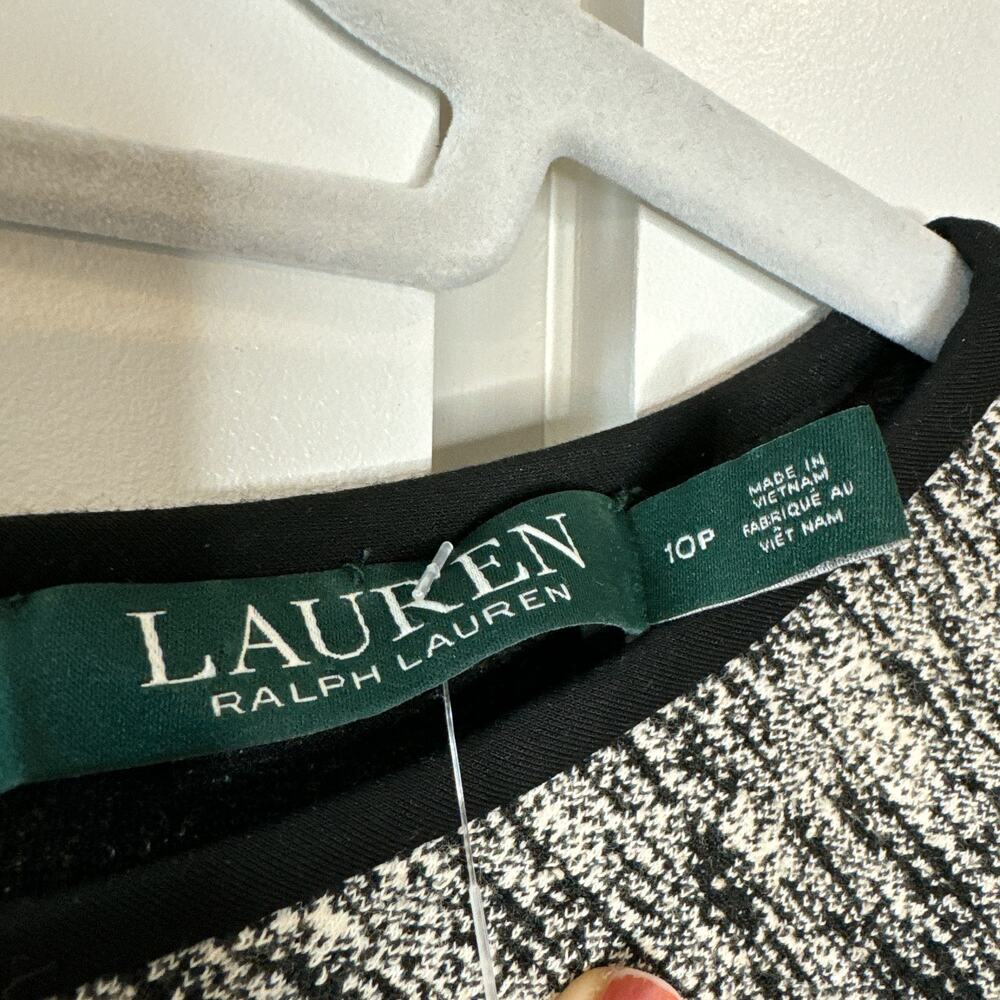 LAUREN RALPH LAUREN Two-Toned Sheath Career Long Sleeve Dress | 10 Petite - Picture 8 of 9
